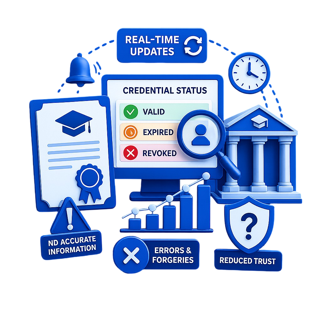 Lack of real-time credential status updates